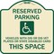 Signmission Reserved Parking Vehicles or Dis Vet Plates or State Disabled Card This Space, TG-1818-22999 A-DES-TG-1818-22999 - alternate 1